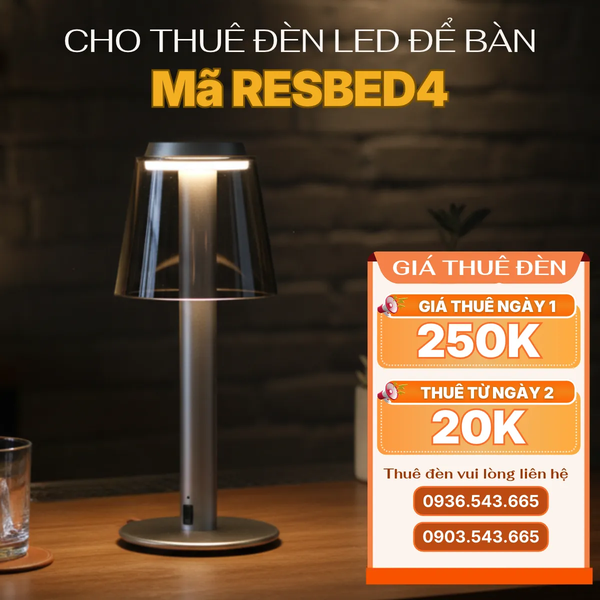 Cho Thuê Đèn Bàn Trang Trí Mã RESBED4 | Điều Chỉnh Độ Sáng | Decor Sự Kiện