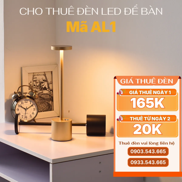 Cho Thuê Đèn Bàn Cảm Ứng Trang Trí Bàn Tiệc Mã AL1 | Điều Chỉnh Độ Sáng | Decor Sự Kiện