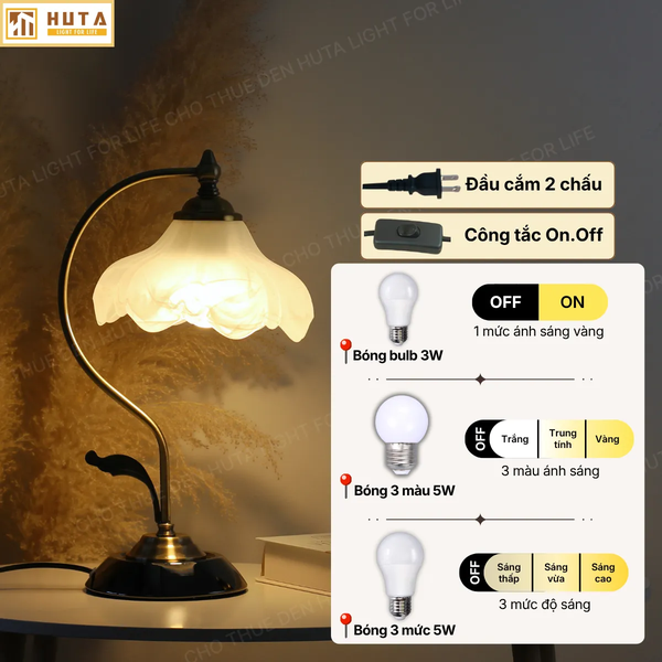 Cho Thuê Đèn Ngủ Thân Kim Loại Mã CD2 | Decor Không Gian | Quay Phim, Chụp Ảnh