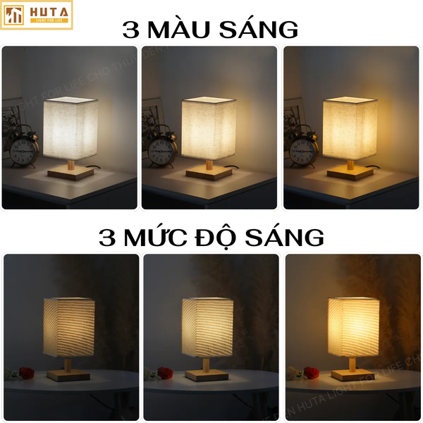 Cho Thuê Đèn Ngủ Thân Gỗ Mã G3 | Thiết Kế Vintage | Decor Không Gian