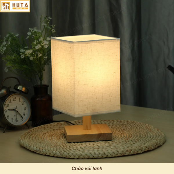 Cho Thuê Đèn Ngủ Thân Gỗ Mã G3 | Thiết Kế Vintage | Decor Không Gian