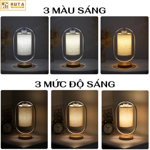 Cho Thuê Đèn Ngủ Thân Gỗ Mã G6 | Thiết Kế Vintage | Decor Không Gian