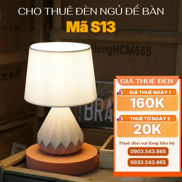 Cho Thuê Đèn Ngủ Thân Gốm Sứ Trang Trí Sự Kiện Mã S13