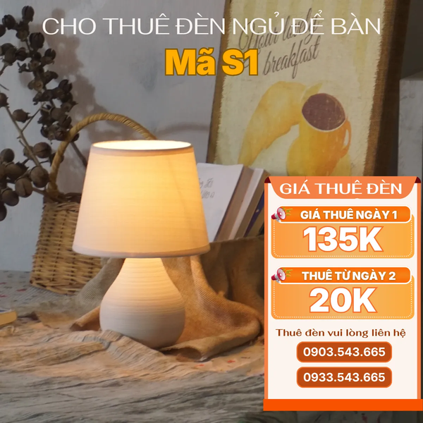 Cho Thuê Đèn Ngủ Thân Gốm Sứ Mã S1 | Decor Sự Kiện | Điều Chỉnh Ánh Sáng