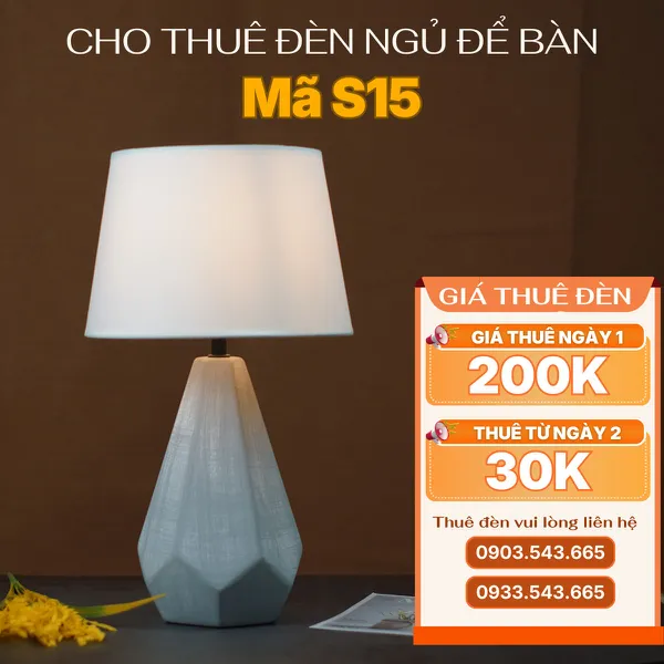 Cho Thuê Đèn Ngủ Thân Gốm Sứ Trang Trí Sự Kiện Mã S15