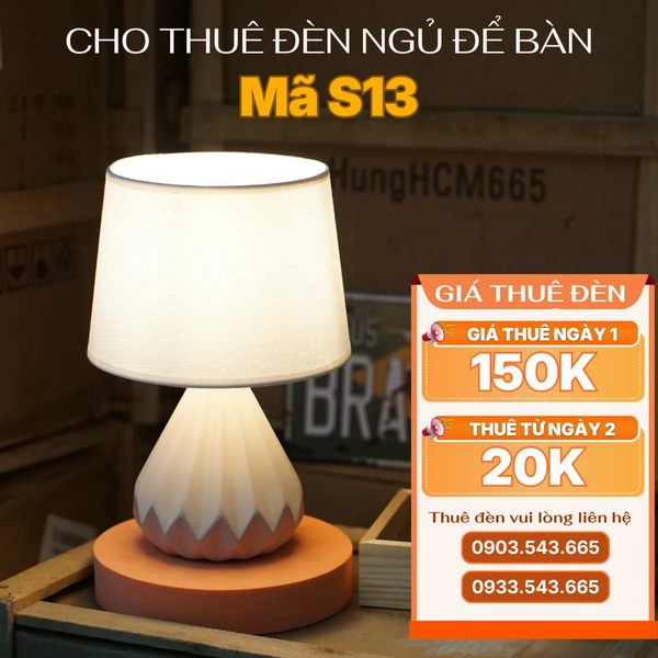 Cho Thuê Đèn Ngủ Thân Gốm Sứ Mã S13 |  Trang Trí Sự Kiện | Ba Màu Ánh Sáng