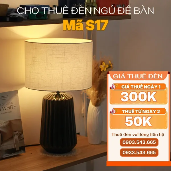 Cho Thuê Đèn Ngủ Thân Gốm Sứ Trang Trí Sự Kiện Mã S17