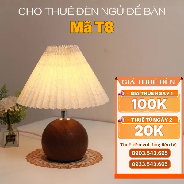 Cho Thuê Đèn Ngủ Thân Kim Loại Mã T8