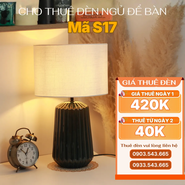 Cho Thuê Đèn Ngủ Thân Gốm Sứ Mã S17 | Decor Sự Kiện | Ánh Sáng Vàng