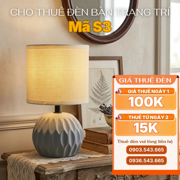Cho Thuê Đèn Ngủ Mã S3 | Decor Không Gian | Thân Gốm Sứ