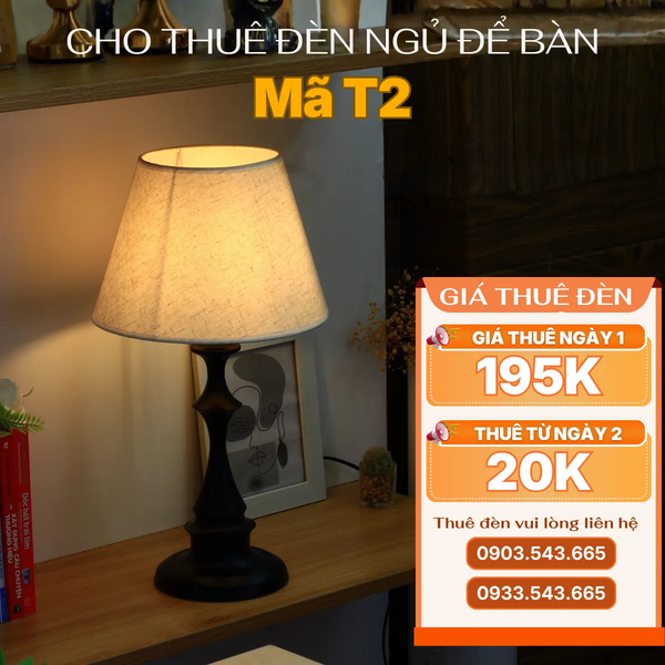 Cho Thuê Đèn Ngủ Thân Kim Loại Mã T2 | Decor Không Gian | Điều Chỉnh Ánh Sáng