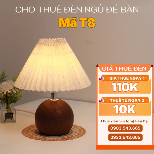 Cho Thuê Đèn Ngủ Thân Kim Loại Mã T8 | Decor Không gian | Điều Chỉnh Ánh Sáng