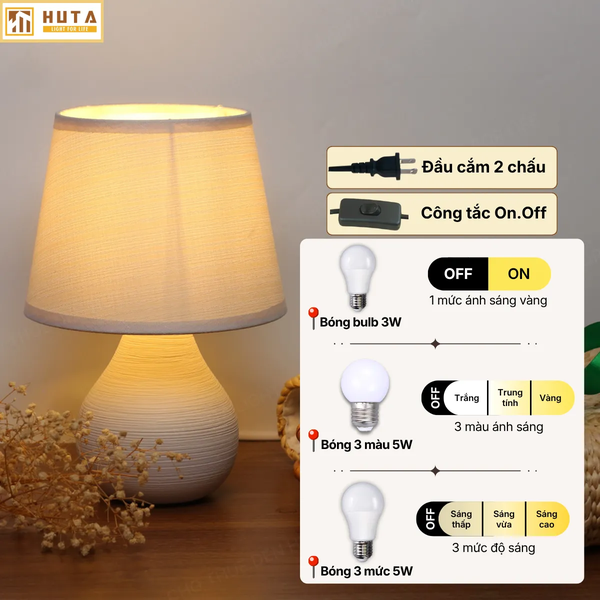 Cho Thuê Đèn Ngủ Thân Gốm Sứ Mã S1 | Decor Sự Kiện | Điều Chỉnh Ánh Sáng