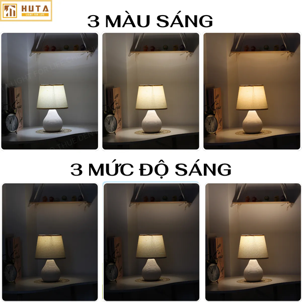 Cho Thuê Đèn Ngủ Thân Gốm Sứ Mã S1 | Decor Sự Kiện | Điều Chỉnh Ánh Sáng