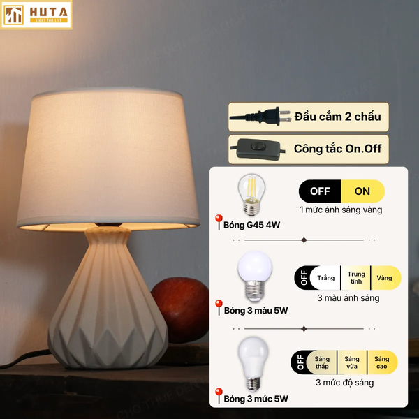 Cho Thuê Đèn Ngủ Thân Gốm Sứ Mã S13 |  Trang Trí Sự Kiện | Ba Màu Ánh Sáng