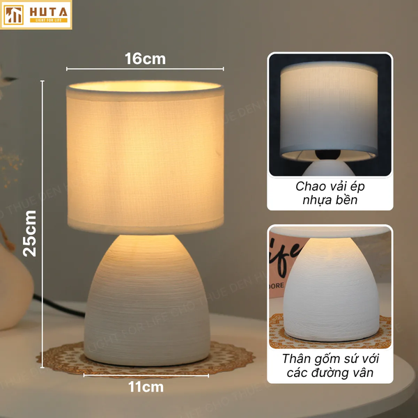 Cho Thuê Đèn Ngủ Thân Gốm Sứ Mã S2 | Decor Sự Kiện | Điều Chỉnh Ánh Sáng