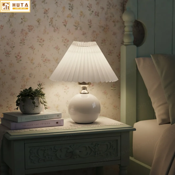 Cho Thuê Đèn Ngủ Thân Gốm Sứ Mã S8 | Điều Chỉnh Độ Sáng | Ánh Sáng Vàng