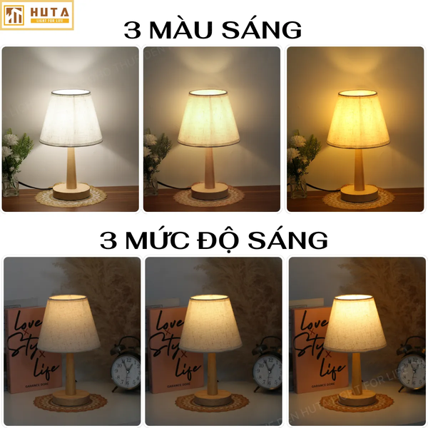 Cho Thuê Đèn Ngủ Thân Gỗ Mã G2 | Decor Không Gian | Thiết Kế Tối Giản