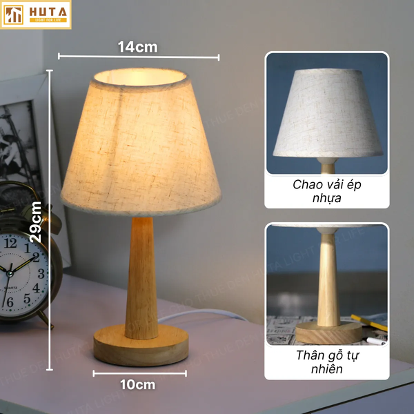 Cho Thuê Đèn Ngủ Thân Gỗ Mã G2 | Decor Không Gian | Thiết Kế Tối Giản