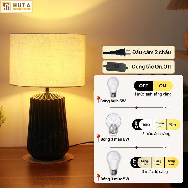 Cho Thuê Đèn Ngủ Thân Gốm Sứ Mã S17 | Decor Sự Kiện | Ánh Sáng Vàng