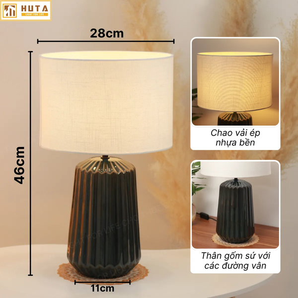 Cho Thuê Đèn Ngủ Thân Gốm Sứ Mã S17 | Decor Sự Kiện | Ánh Sáng Vàng