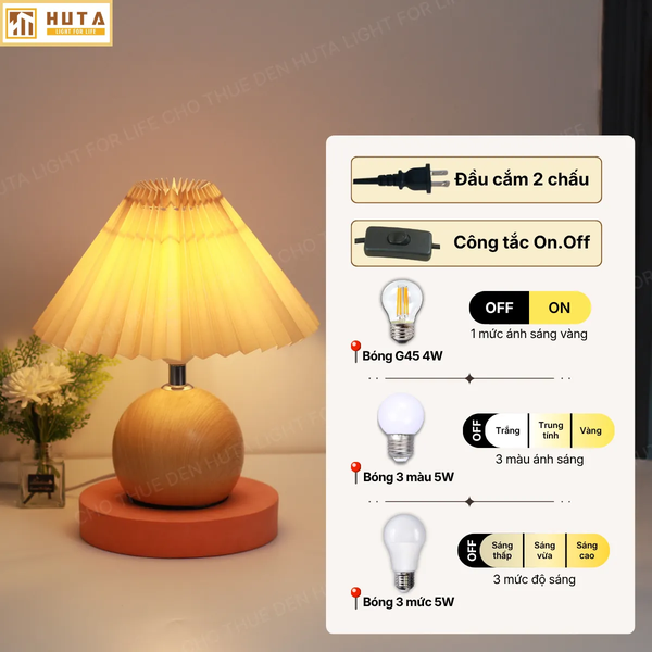 Cho Thuê Đèn Ngủ Thân Kim Loại Mã T8 | Decor Không gian | Điều Chỉnh Ánh Sáng