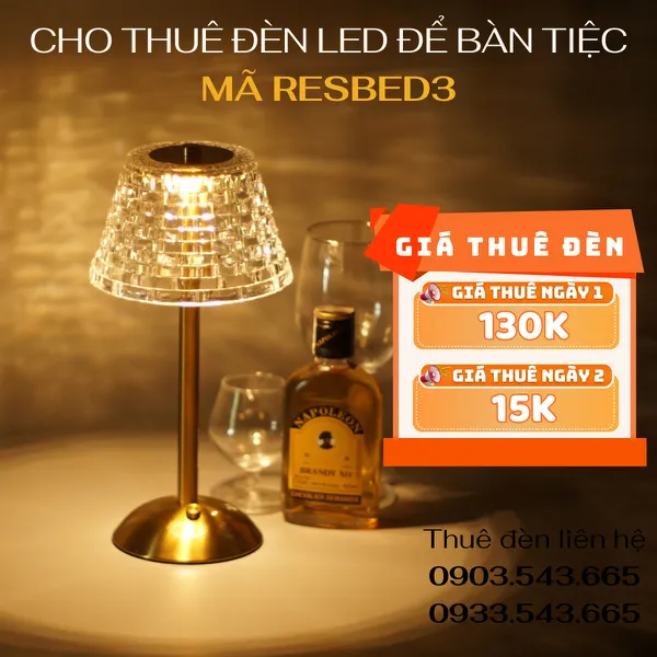 Cho Thuê Đèn Trang Trí Bàn Tiệc Mã RESBED3