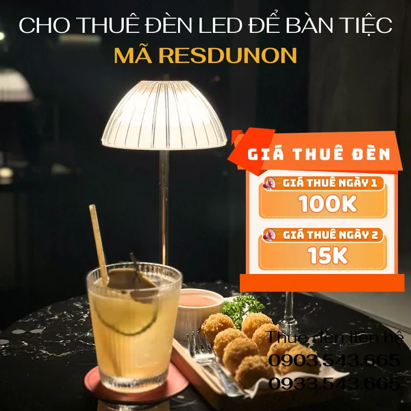Cho Thuê Đèn Bàn Cảm Ứng Trang Trí Bàn Tiệc Mã RESDUNON
