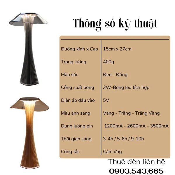 Cho Thuê Đèn Led Để Bàn Mã ET1