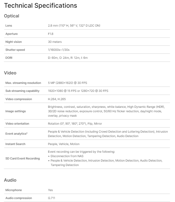 Camera IP Synology BC500 Camera IP Synology BC500