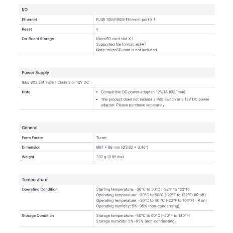 Camera IP Synology TC510 Camera IP Synology TC510