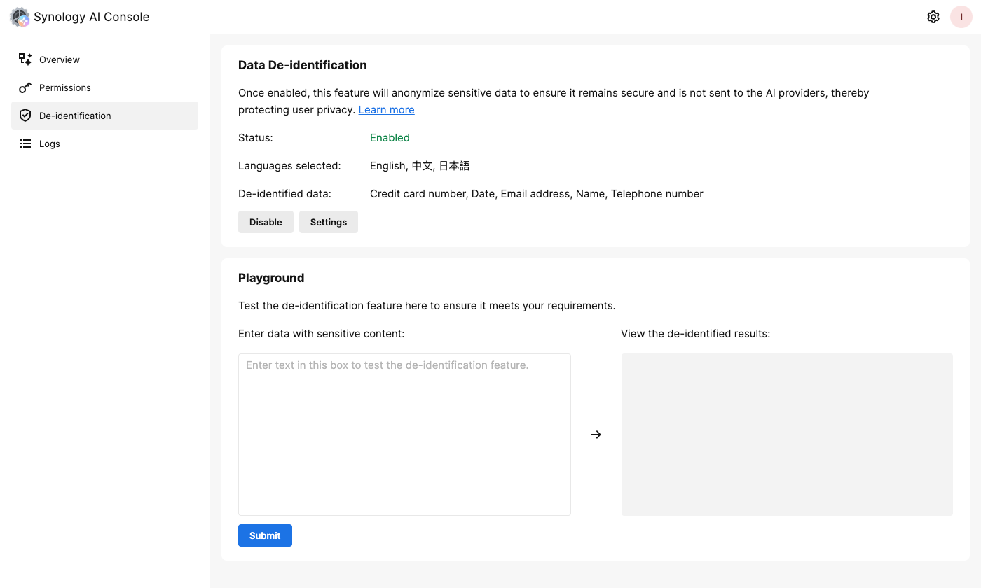 Synology AI Console Synology AI Console