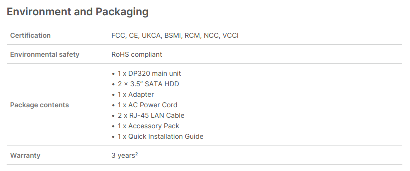 Thiết bị ActiveProtect Synology DP320 Thiết bị ActiveProtect Synology DP320