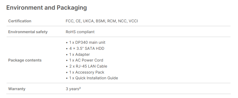Thiết bị ActiveProtect Synology DP340 Thiết bị ActiveProtect Synology DP340