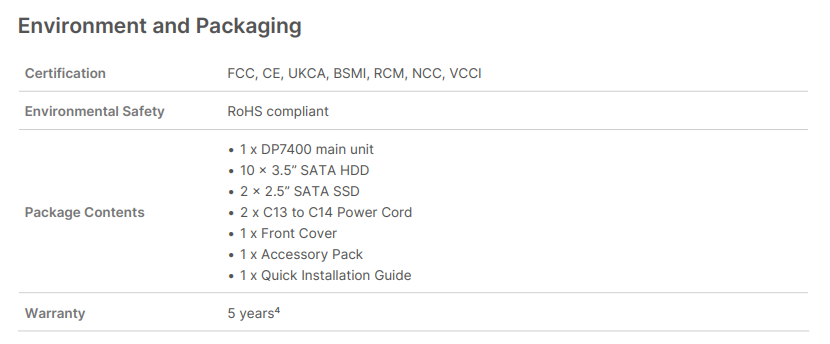 Thiết bị ActiveProtect Synology DP7400 Thiết bị ActiveProtect Synology DP7400