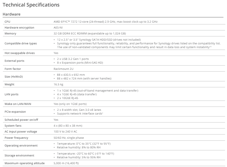 Thiết bị lưu trữ mạng NAS Synology SA6400 Thiết bị lưu trữ mạng NAS Synology SA6400