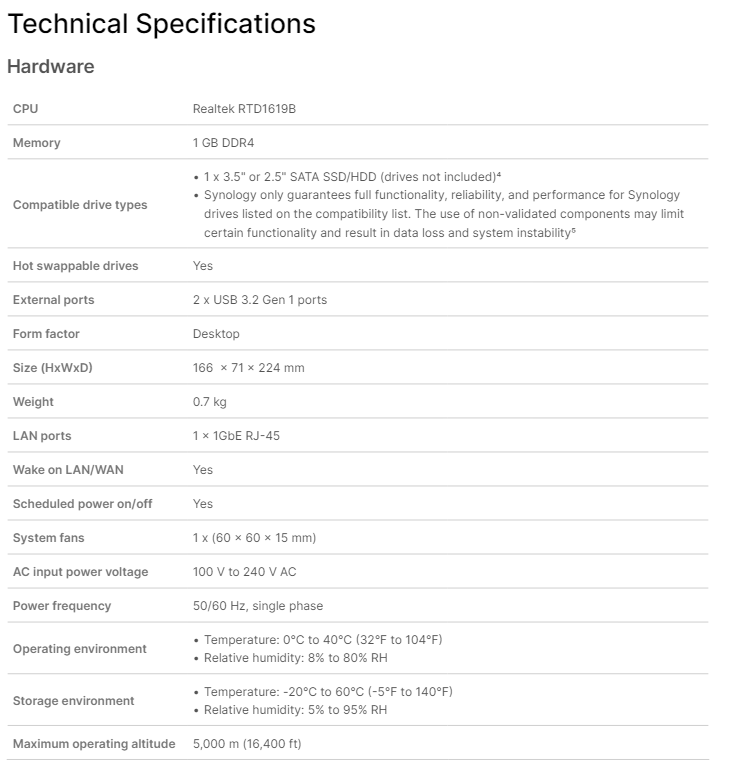 Thiết bị lưu trữ mạng NAS Synology DS124 Thiết bị lưu trữ mạng NAS Synology DS124