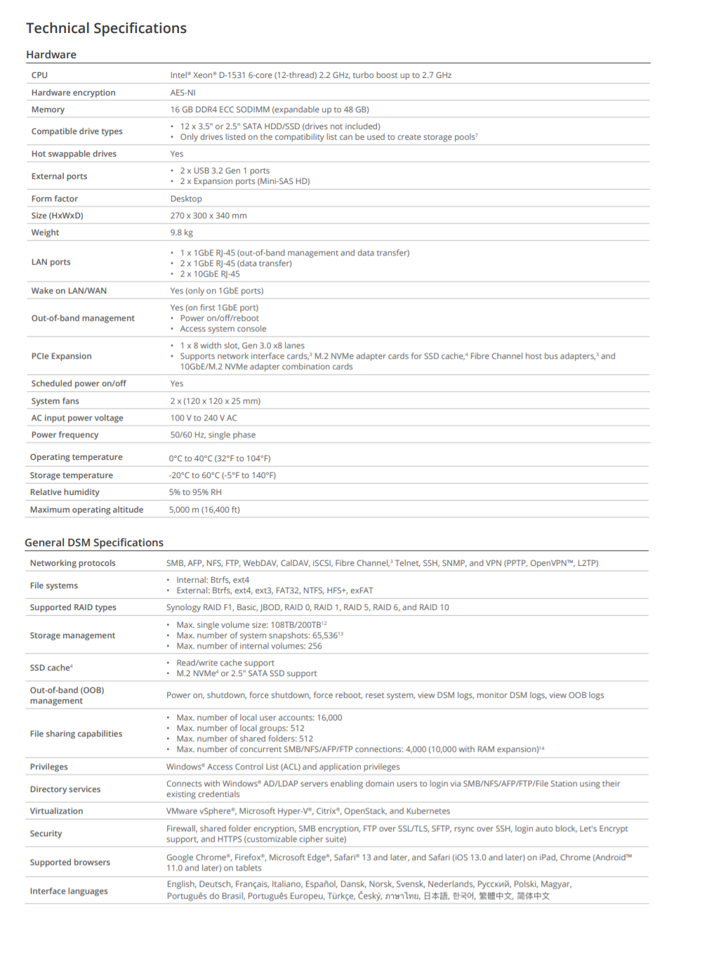 Thiết bị lưu trữ mạng NAS Synology DS3622xs+ Thiết bị lưu trữ mạng NAS Synology DS3622xs+