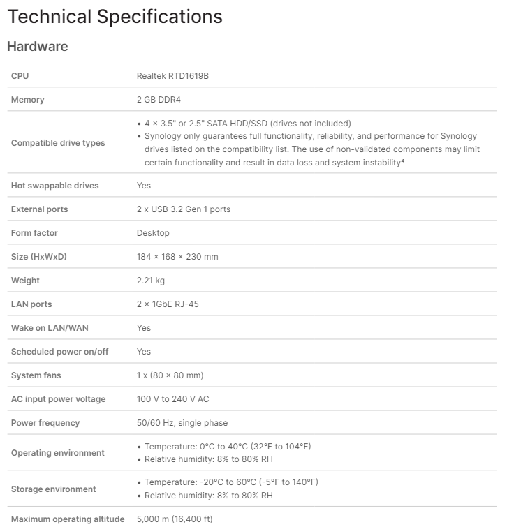 Thiết bị lưu trữ mạng NAS Synology DS423 Thiết bị lưu trữ mạng NAS Synology DS423