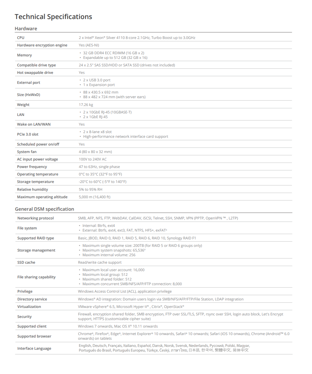 Thiết bị lưu trữ mạng NAS Synology FS6400 Thiết bị lưu trữ mạng NAS Synology FS6400