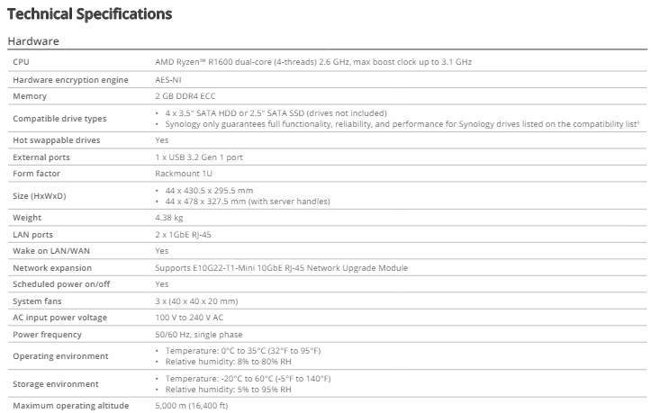 Thiết bị lưu trữ mạng NAS Synology RS422+ Thiết bị lưu trữ mạng NAS Synology RS422+