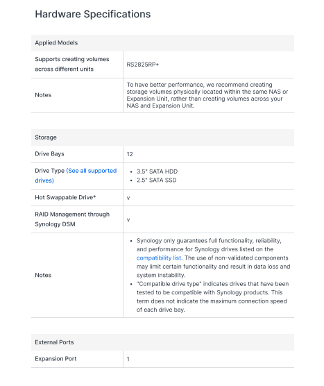 Thiết bị mở rộng NAS Synology RX1225RP Thiết bị mở rộng NAS Synology RX1225RP