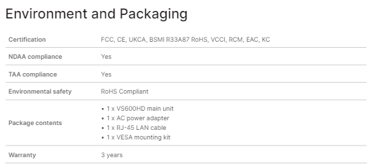Thiết bị xuất hình camera Synology VisualStation VS600HD Thiết bị xuất hình camera Synology VisualStation VS600HD