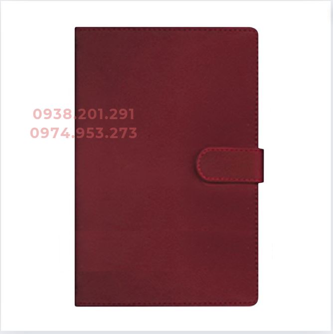 Sổ tay bìa da màu đỏ in logo công ty Sổ tay bìa da màu đỏ in logo công ty