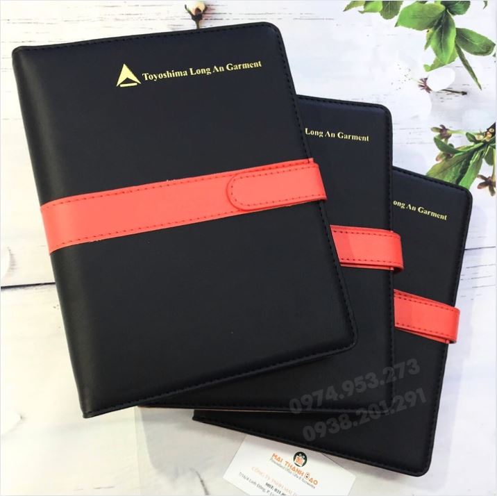 Sổ tay bìa da cao cấp in logo làm quà tặng khách hàng Sổ tay bìa da cao cấp in logo làm quà tặng khách hàng