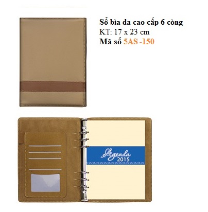 Sổ da màu kem phối nâu Sổ da màu kem phối nâu