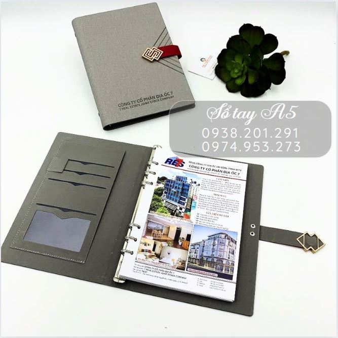 Sổ tay bìa da A5 đẹp in logo công ty theo yêu cầu Sổ tay bìa da A5 đẹp in logo công ty theo yêu cầu