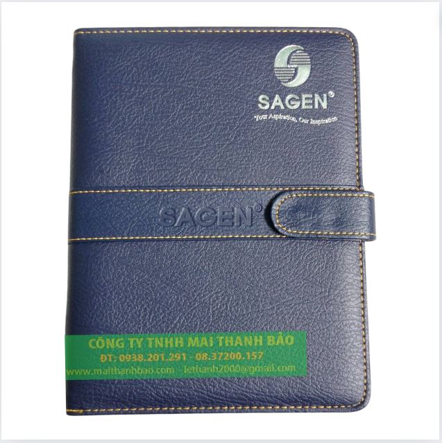 Sổ tay bìa da cao cấp in logo Sagen Sổ tay bìa da cao cấp in logo Sagen