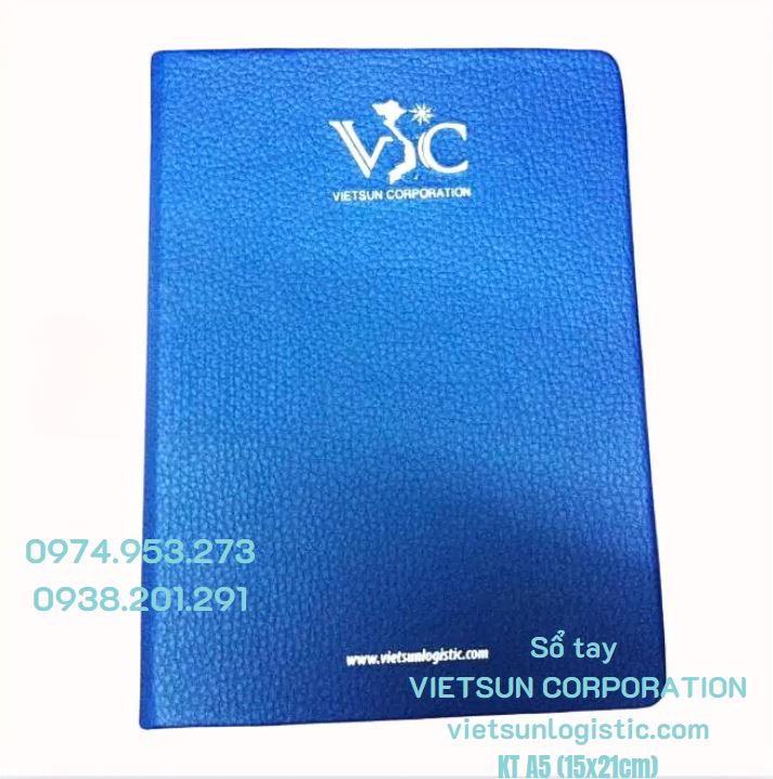 Sổ tay da màu xanh dương A5 Vietsun Sổ tay da màu xanh dương A5 Vietsun