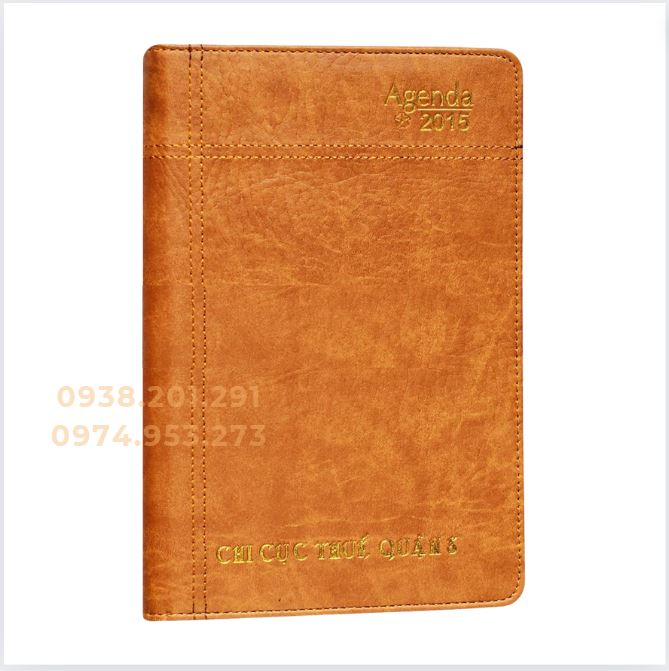 Sổ tay bìa da màu vàng da bò in logo chi cục thuế quận 5 Sổ tay bìa da màu vàng da bò in logo chi cục thuế quận 5